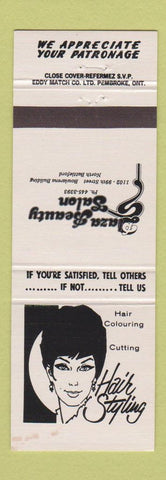 Matchbook Cover - Plaza Beauty Salon North Battleford SK girlie