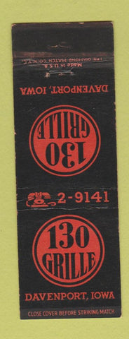 Matchbook Cover - 130 Grille Davenport IA WEAR