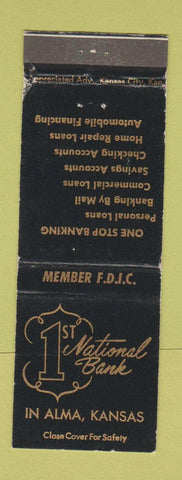 Matchbook Cover - 1st National Bank Alma KS