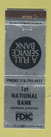 Matchbook Cover - 1st National Bank Oswego KS