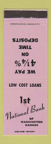 Matchbook Cover - 1st National Bank Washington KS