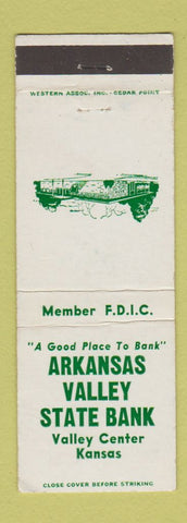 Matchbook Cover - Arkansas Valley State Bank Valley Center KS WEAR