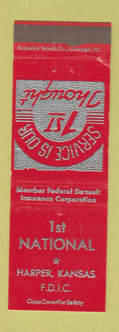 Matchbook Cover - 1st National Bank Harper KS