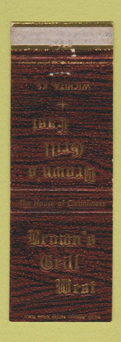 Matchbook Cover - Brown's Grill West Wichita KS WORN