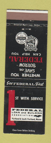 Matchbook Cover - 1st Federal Loan South Portland ME
