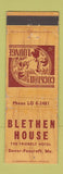 Matchbook Cover - Blethen House Dover Foxcroft ME WORN