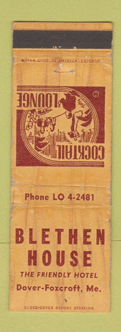 Matchbook Cover - Blethen House Dover Foxcroft ME WORN