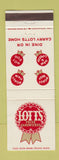Matchbook Cover - Lotts Sandwiches Jerrico Lexington KY