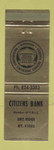 Matchbook Cover - Citizens Bank Dry Ridge KY