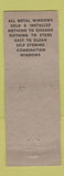 Matchbook Cover - Aroostook Rusco Windows Presque Isle ME WEAR