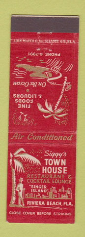 Matchbook Cover - Siggy's town House Restaurant Riviera Beach FL