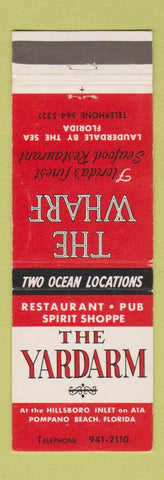 Matchbook Cover - The Wharf Fort Lauderdale FL Yardarm Pompano Beach