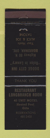 Matchbook Cover - Longbranch Room Dodge City Inn Boardman OR