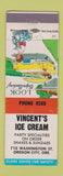 Matchbook Cover - Vincent's Ice Cream Oregon City OR