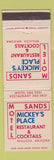 Matchbook Cover - Motel Sands Mickey's Place Willcox AZ