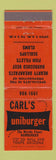 Matchbook Cover - Carl's Uniburger Hamburgers Tempe AZ