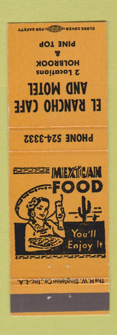 Matchbook Cover - El Rancho Cafe Motel Holbrook Pine Top AZ ORANGE