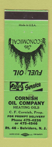 Matchbook Cover - Cornish Oil Company Belvidere NJ