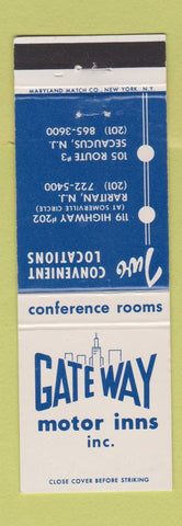 Matchbook Cover - Gate Way Motor Inns Raritan Secaucus NJ