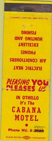Matchbook Cover - Cabana Motel Othello CA? Wear