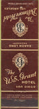 Matchbook Cover - US Grant Hotel San Diego CA