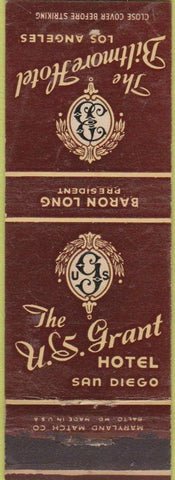 Matchbook Cover - US Grant Hotel San Diego CA