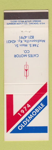 Matchbook Cover - 1974 Oldsmobile Cates Motor Madisonville KY