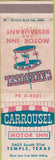 Matchbook Cover - Carrousel Motor Inn Temple TX Texaco WORN