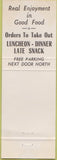 Matchbook Cover - Golden Pheasant Chinese food NO TOWN