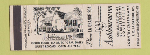 Matchbook Cover - Ashbourne Inn La Grange KY