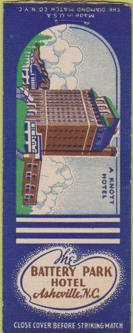 Matchbook Cover - Battery Park Hotel Asheville NC