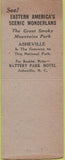 Matchbook Cover - Battery Park Hotel Asheville NC