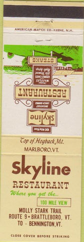 Matchbook Cover - Skyline Restaurant Brattleboro VT