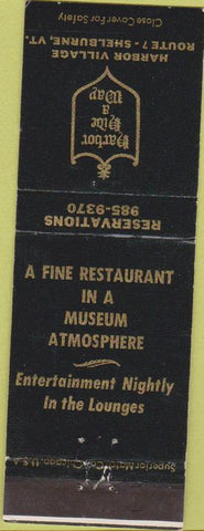 Matchbook Cover - Harbor Hide A Way Shelburne VT