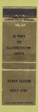 Matchbook Cover - Ashby Tavern Ashby MA low phone # WEAR