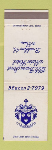 Matchbook Cover - 1200 Beacon Street Motor Hotel Brookline MA WEAR