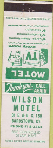 Matchbook Cover - Wilson Motel Bardstown KY