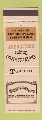 Matchbook Cover - Great American Food and Beverage Company Santa Monica CA
