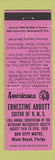 Matchbook Cover - Ernestine Abbot RMS Sun City Motel Miami Beach FL