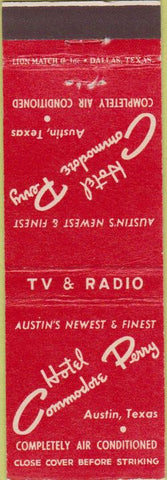 Matchbook Cover - Hotel Commodore Perry Austin TX