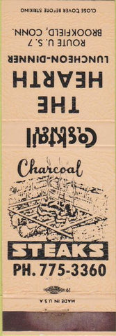 Matchbook Cover - The Hearth Restaurant Brookfield CT
