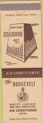 Matchbook Cover - Roosevelt Hotel Waco TX