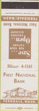 Matchbook Cover - First National Bank Ferndale WA
