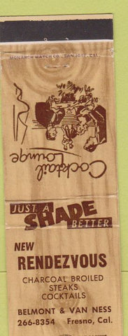 Matchbook Cover - Rendezvous Fresno CA