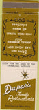 Matchbook Cover - Du-paris Family Restaurants CA?