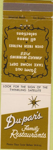 Matchbook Cover - Du-paris Family Restaurants CA?