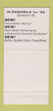 Matchbook Cover - 1962 Oldsmobile Dynamic 88 Cleveland OH Zone 30 Strike
