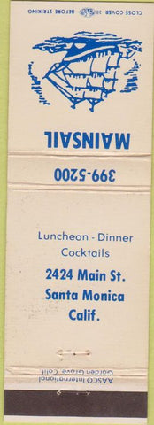 Matchbook Cover - Mainsail Santa Monica CA