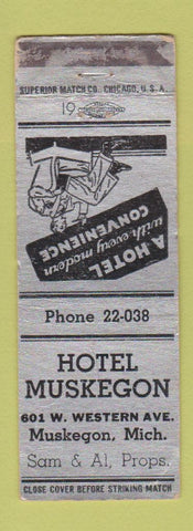 Matchbook Cover - Hotel Muskegon MI WORN