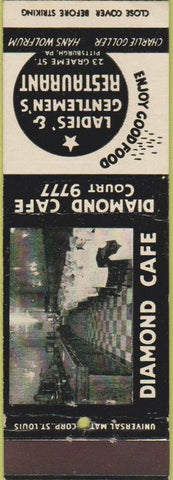 Matchbook Cover - Diamond Cafe Pittsburgh PA
